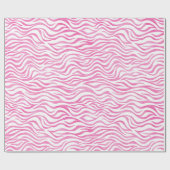 Hot Pink Wasserfarbe Zebra Print Geschenkpapier (Flach)