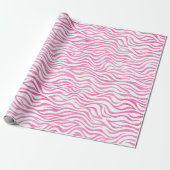 Hot Pink Wasserfarbe Zebra Print Geschenkpapier (Ungerollt)