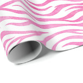Hot Pink Wasserfarbe Zebra Print Geschenkpapier (Rolleneckpunkt)
