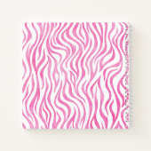 Hot Pink Wasserfarbe Zebra Print | Monogramm Notizblock (Rückseite)