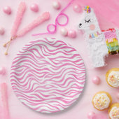 Hot Pink Wasserfarbe Zebra Print Pappteller (Party)