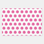 Hot Pink Watercolor Dots Gingham Wrapping Paper Geschenkpapier Set (Vorderseite 2)