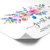 Hot-Pink Watercolor Floral Wedding Gästebuch (Ecke)