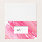 Hot Pink Watercolor Modern Visitenkarten (Außenseite Aufgefaltet)