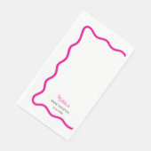 Hot Pink Wave Frame Guest Towel Paper Napkin Serviette (Ecke)