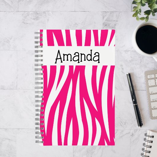 Hot Pink Wavy Animal Print Tote Sketch Notizblock