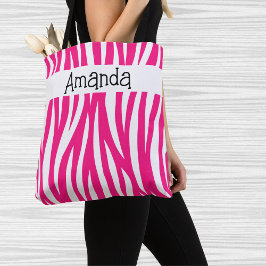 Hot Pink Wavy Animal Print Tote Tasche