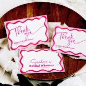 Hot Pink Wavy Border Brautparty Vielen Dank Dankeskarte