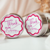 Hot Pink Wavy Border Danke Brautparty Geschenkanhänger