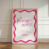 Hot Pink Wavy Border Farbenfrohe moderne Rezeption Sockelschild