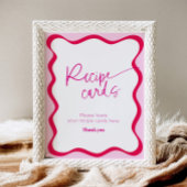 Hot Pink Wavy Border Farbenfrohe moderne Rezeption Sockelschild