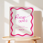 Hot Pink Wavy Border Farbenfrohe moderne Rezeption Sockelschild