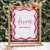 Hot Pink Wavy Border Nehmen Sie den Gefallen Farbe Sockelschild