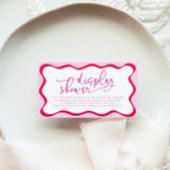 Hot Pink Wavy Border Unverpacktes Gift Brautparty Begleitkarte