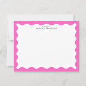 Hot Pink Wavy Frame Note Card Einladung (Vorderseite)