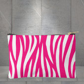 Hot Pink Wavy Zebra Stripe Zubehörtasche