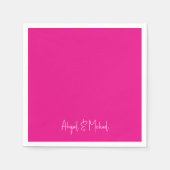 Hot Pink Wedding Cocktail Serviette (Vorderseite)