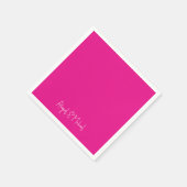 Hot Pink Wedding Cocktail Serviette (Ecke)
