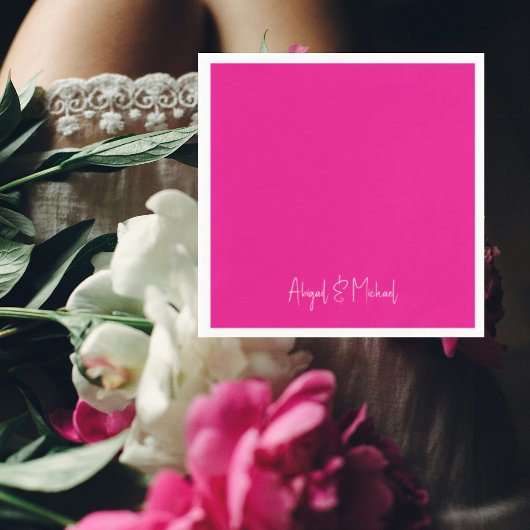 Hot Pink Wedding Cocktail Serviette