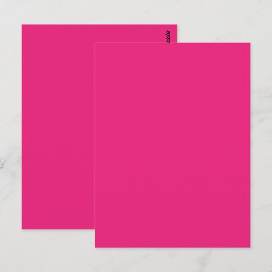 Hot Pink Wedding | Fett Farbe einladen Postkarte (Vorne/Hinten)