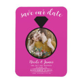 Hot Pink Wedding Ring Foto Save the Date Magnet (Vertikal)