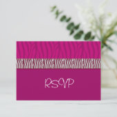 Hot Pink Wedding RSVP Karte (Stehend Vorderseite)