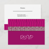 Hot Pink Wedding RSVP Karte (Vorne/Hinten)