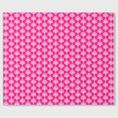 Hot Pink | Weißes Damaskop-Papier Geschenkpapier (Flach)