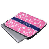 Hot PInk Welches marokkanische Monogramm für Navy  Laptopschutzhülle (Vorne Knopf)