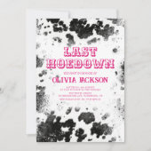 Hot Pink Western Chic Cow Print Junggeselinnen-Abs Einladung (Vorderseite)