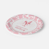 Hot Pink Western Junggeselinnen-Abschied Pappteller (Schrägansicht)