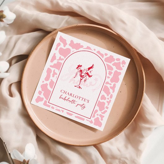 Hot Pink Western Junggeselinnen-Abschied Serviette