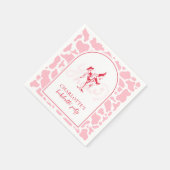 Hot Pink Western Junggeselinnen-Abschied Serviette (Ecke)