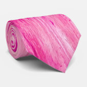 Hot Pink White Abstract Art Modern Trendy Neon Krawatte (Gerollt)