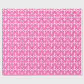 Hot Pink White Anchors 2Dir Muster Geschenkpapier (Flach)