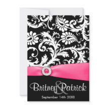 Hot Pink White & Black Damask Hochzeitsempfang