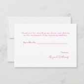 Hot Pink White Daisis Polterabend Vielen Dank Dankeskarte (Rückseite)