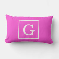 Hot Pink White Framed Initial Monogram