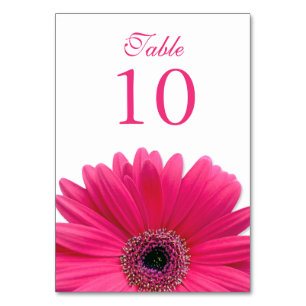 Hot Pink White Gerbera Daisy Wedding Tischnummer