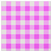Hot Pink & White Gingham Blockmuster Stoff (Nahaufnahme)
