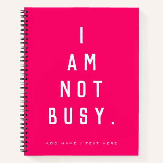 Hot Pink White nicht besetzt Typografie Name Notizblock (Vorderseite)