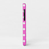Hot Pink & White Polka Dot Case-Mate iPhone Hülle (Hinten/Links)