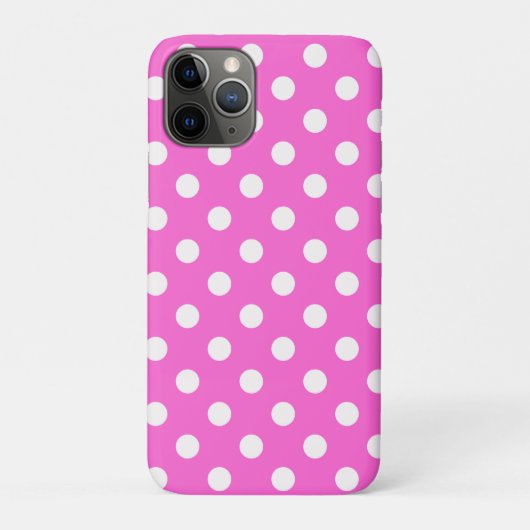 Hot Pink & White Polka Dot Case-Mate iPhone Hülle (Rückseite)