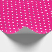 Hot Pink | White Polka Dot Wrapping Paper Geschenkpapier (Ecke)