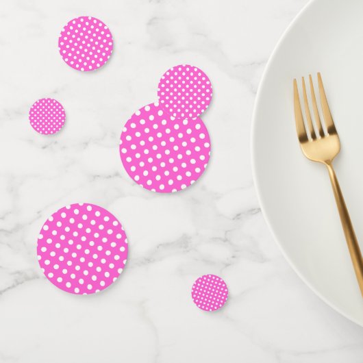 Hot Pink & White Polka Dots Dot Party Konfetti (Gruppe)