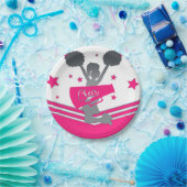 Hot Pink & White Stars Cheer Cheer führendes Party Pappteller (Party)