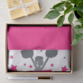 Hot Pink & White Stars Cheer Cheer führendes Party Seidenpapier (Geschenk)