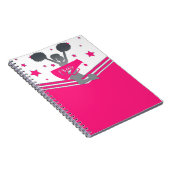 Hot Pink & White Stars Cheer Cheer Notizblock (Rechte Seite)