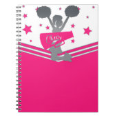Hot Pink & White Stars Cheer Cheer Notizblock (Vorderseite)