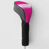 Hot Pink White Stripes Modern Name Monogram Golf Headcover (angewinkelt)